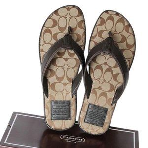 Coach Signature Leather Slipper Men Sz 10 NWOB